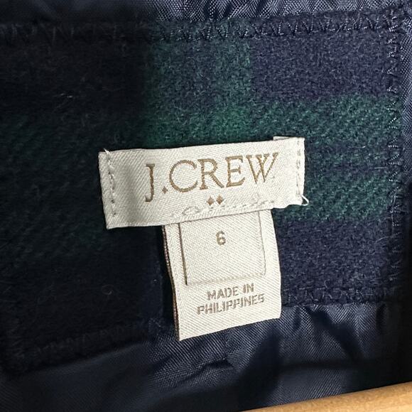 J. CREW Patterned Schoolboy Blazer Blackwatch Plaid Green Navy Sz 6 $238 {R3} - Picture 4 of 5
